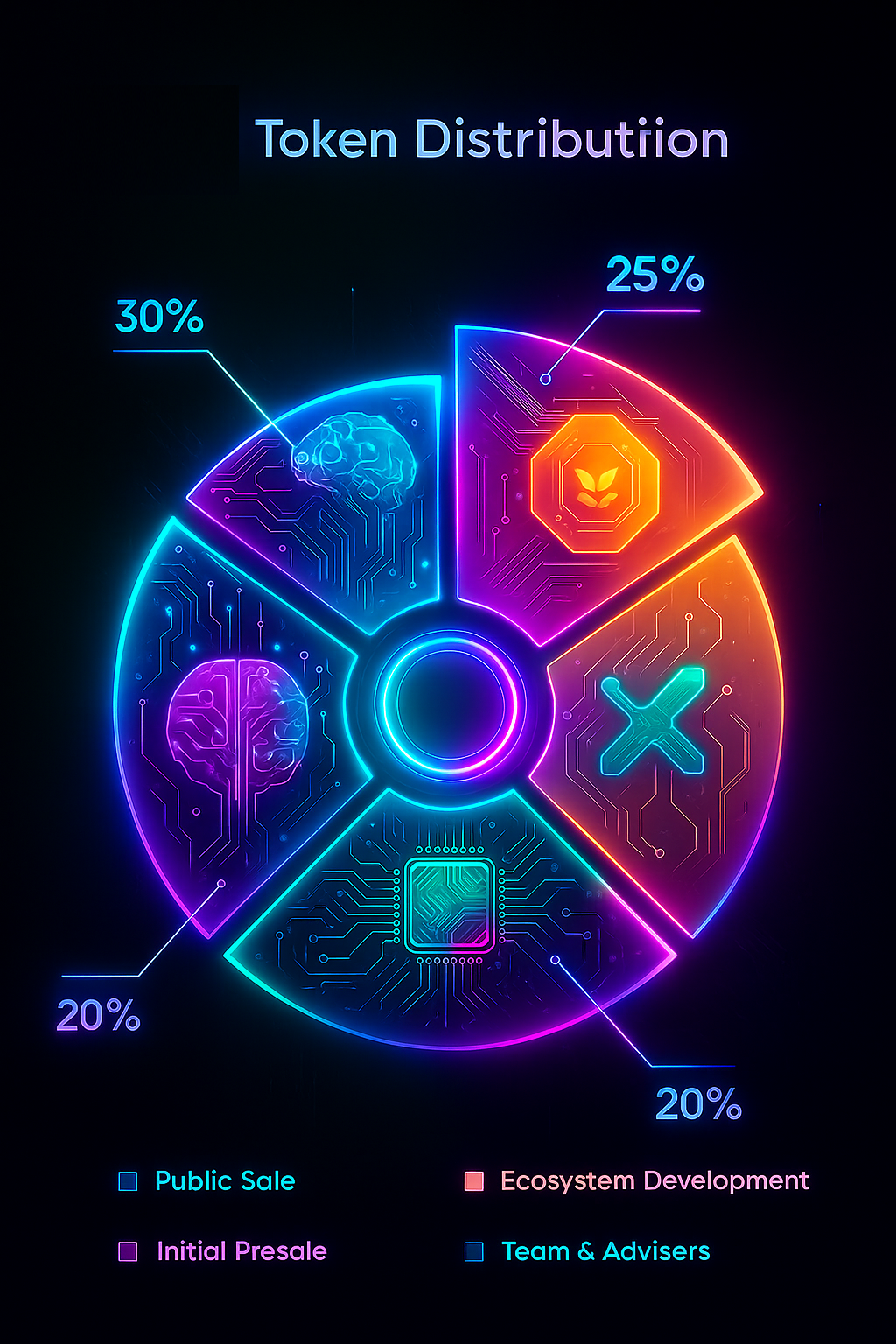 Pie chart of GROK994P token distribution